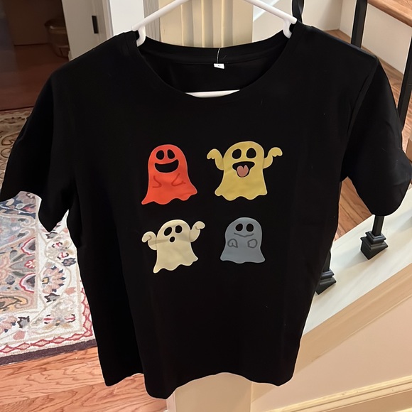 Black Friendly Ghosts Tee/NWT/L - Picture 2 of 5